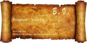 Bogner Viola névjegykártya